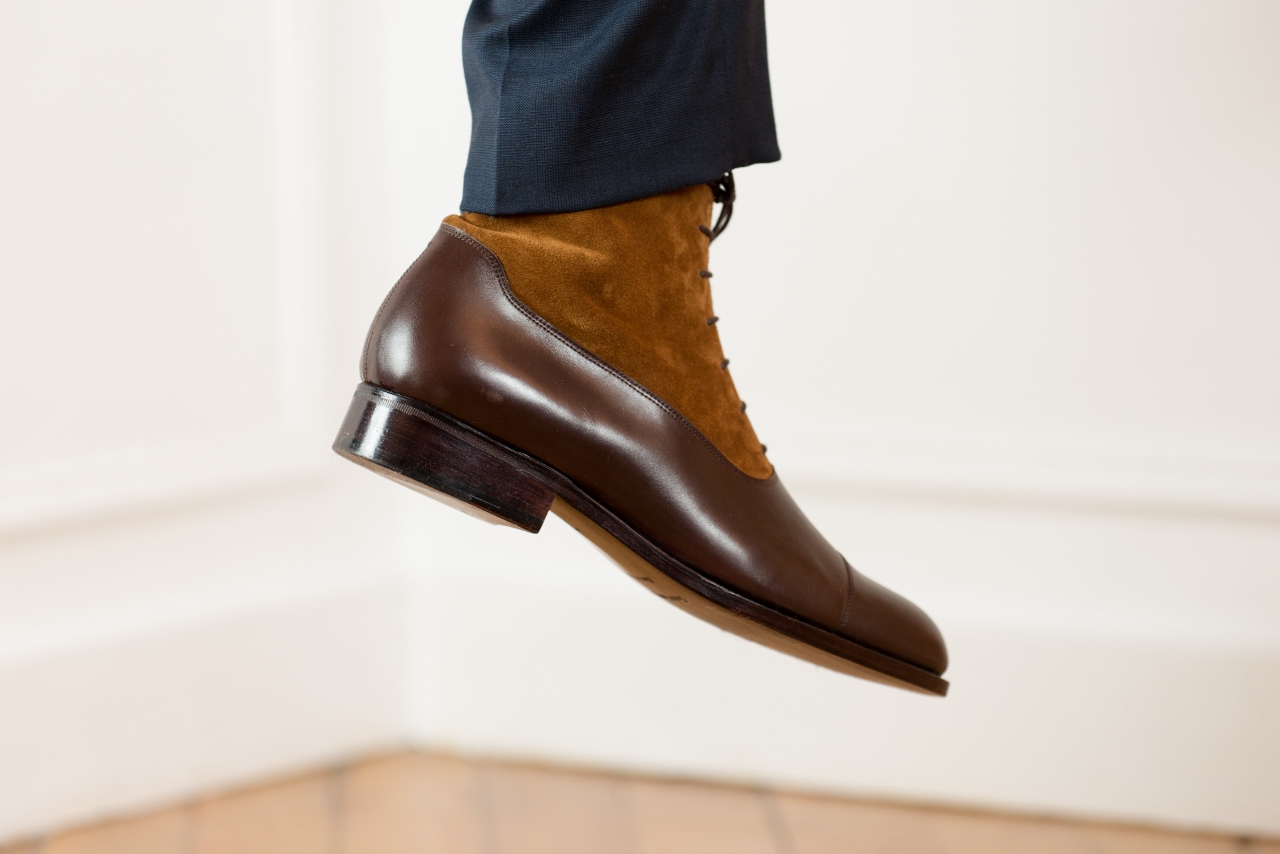Mauban Handcrafted in France Brown Camel Balmoral Boots