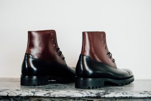 Mauban Handcrafted in France Black Burgundy Blitz Boots
